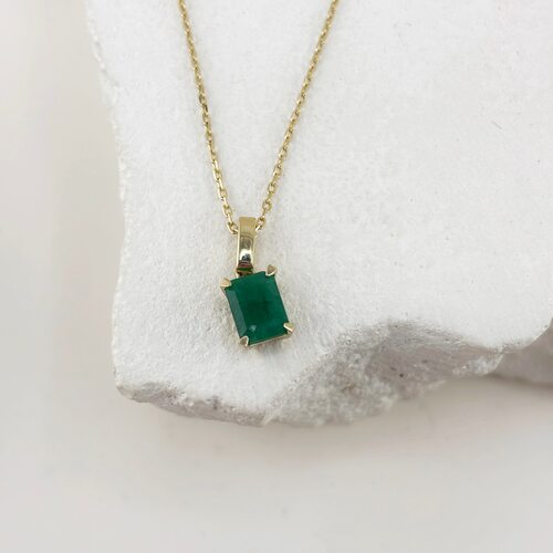 Колье с изумрудом из золота 585 пробы