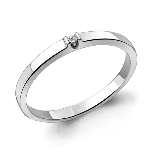 Кольцо с бриллиантом из серебра 925 пробы