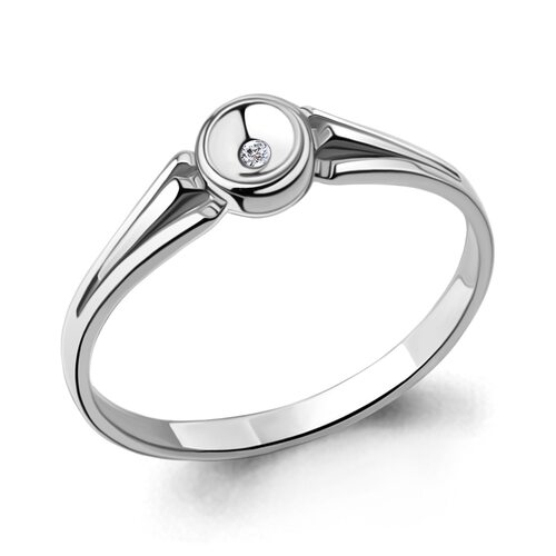 Кольцо с бриллиантом из серебра 925 пробы
