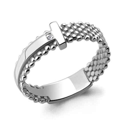 Кольцо с бриллиантом из серебра 925 пробы