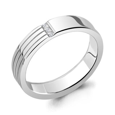 Кольцо с бриллиантами из серебра 925 пробы