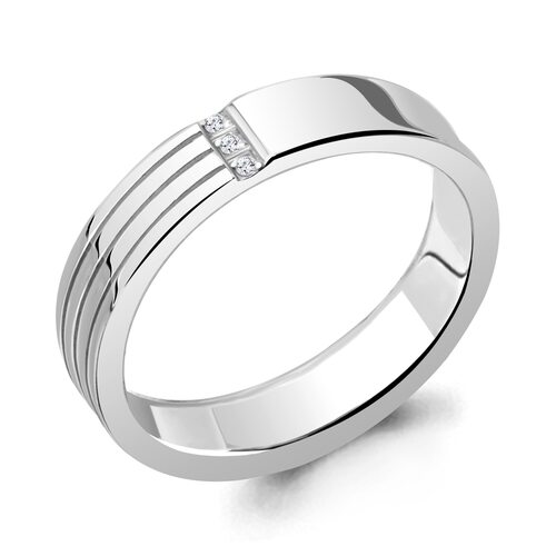 Кольцо с бриллиантами из серебра 925 пробы