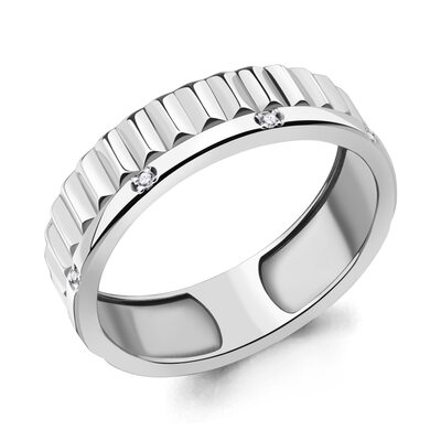 Кольцо с бриллиантами из серебра 925 пробы