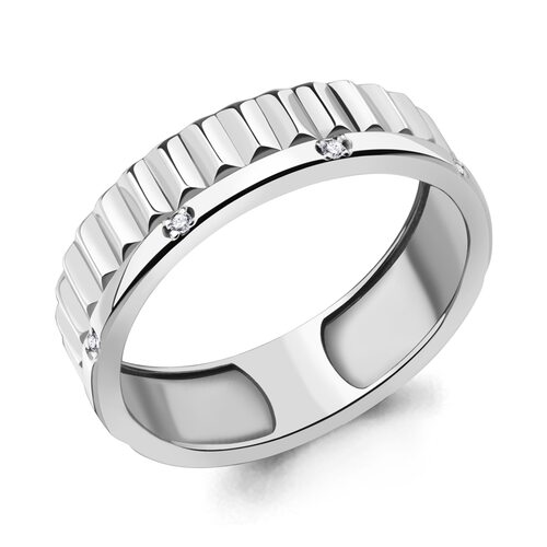 Кольцо с бриллиантами из серебра 925 пробы