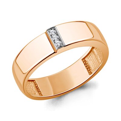 Кольцо с бриллиантами из серебра 925 пробы с позолотой