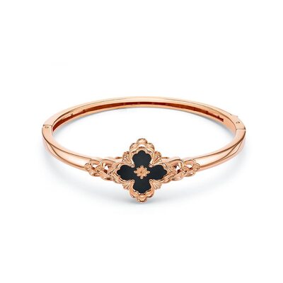 Браслет "Цветок" с ониксом из золота 585 пробы