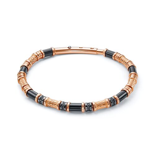 Браслет с ониксом и фианитами из золота 585 пробы