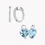 Серьги "Сердца" с топазом из белого золота 585 пробы арт. 076-20170w