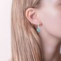 Серьги "Сердца" с топазом из белого золота 585 пробы арт. 076-20170w