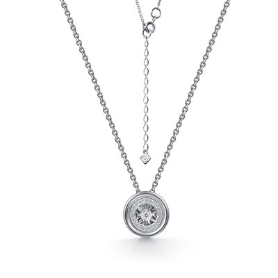 Колье с танцующим бриллиантом из белого золота 585 пробы