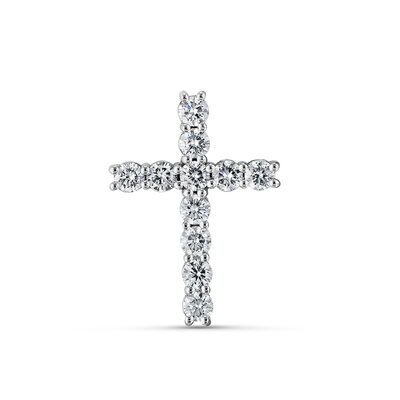 Декоративный крест с бриллиантами из белого золота 585 пробы