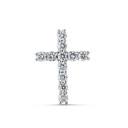 Крест с бриллиантами из золота 585 пробы