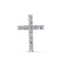 Декоративный крест с бриллиантами из белого золота 585 пробы арт. 08-P0004-03-001-07-03