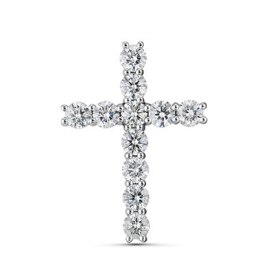 Крест с бриллиантами из золота 585 пробы