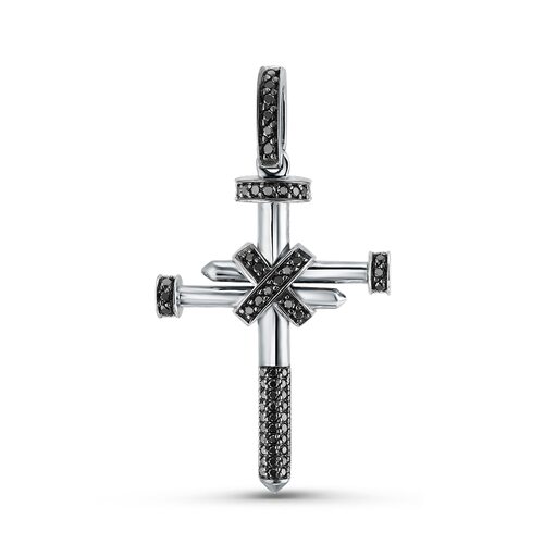 Крест с бриллиантами из золота 585 пробы