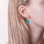 Серьги с бирюзой из золота 585 пробы арт. 080-20220