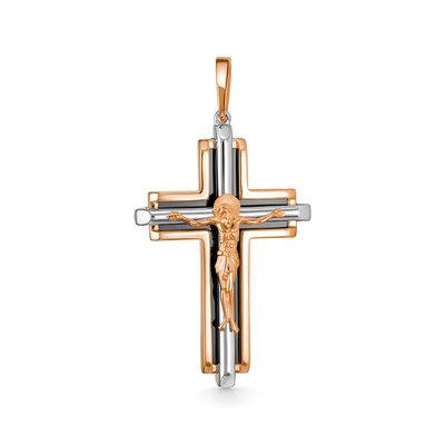 Крест православный с ониксом из золота 585 пробы