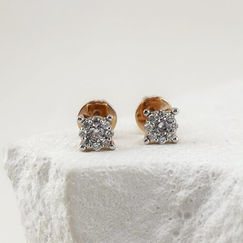 Пусеты с бриллиантами из золота 585 пробы