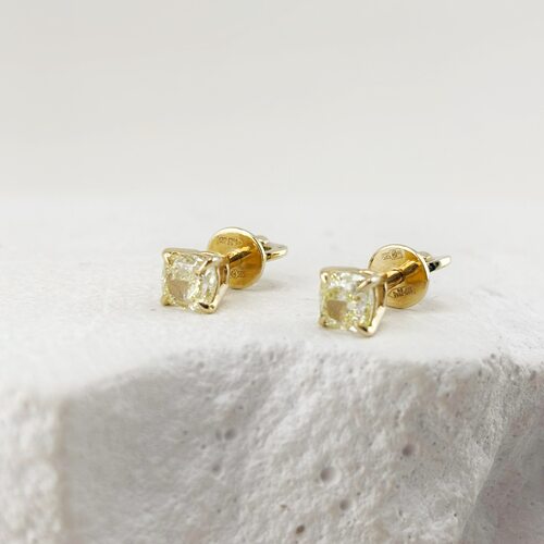 Пуссеты с бриллиантами из желтого золота 585 пробы арт. 09-03137-05-302-07-01