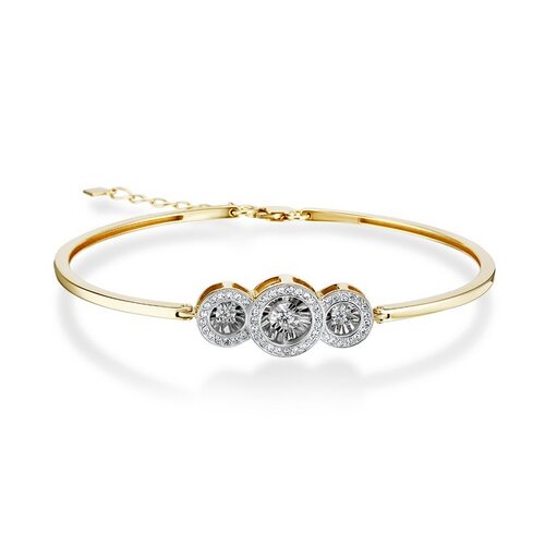 Браслет с бриллиантами из желтого золота 585 пробы