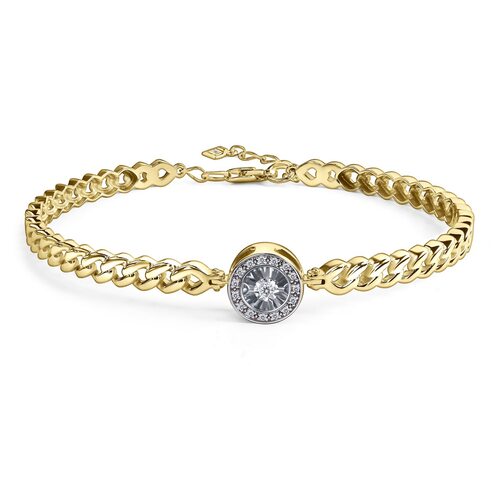 Браслет с бриллиантами из желтого золота 585 пробы