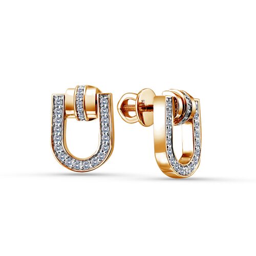 Пусеты с бриллиантами из золота 585 пробы