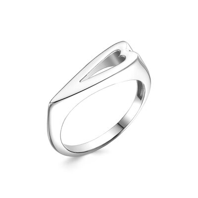 Кольцо "Сердце" из серебра 925 пробы