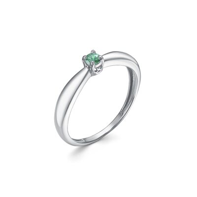 Кольцо с изумрудом из серебра 925 пробы