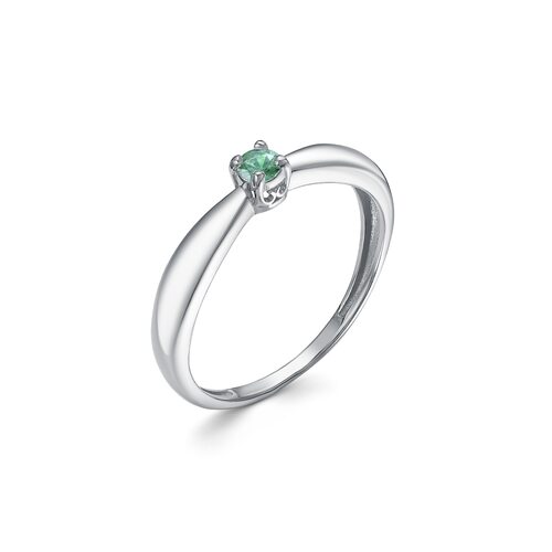 Кольцо с изумрудом из серебра 925 пробы