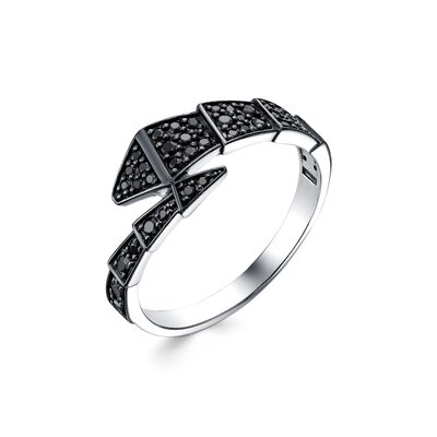 Кольцо "Змея" со шпинелью из серебра 925 пробы