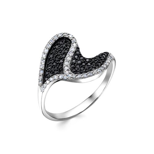 Кольцо со шпинелью и фианитами из серебра 925 пробы