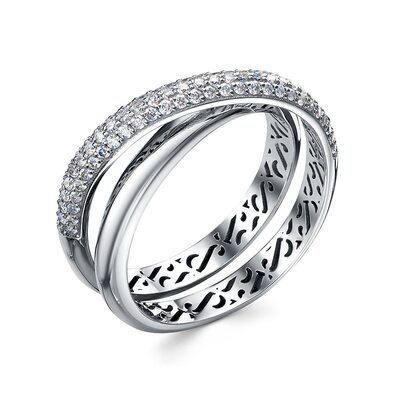 Кольцо с бриллиантами из белого золота 585 пробы 