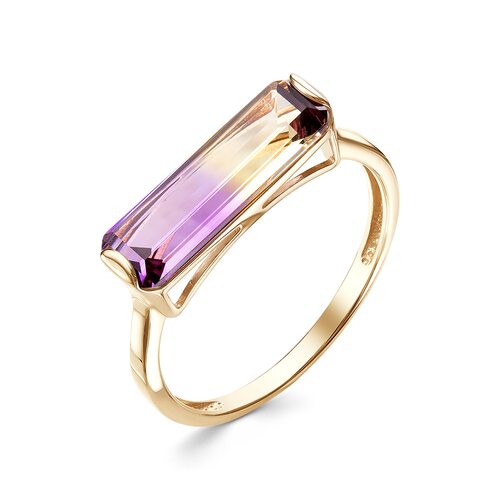 Кольцо с аметрином ситаллом из золота 585 пробы