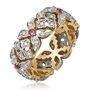 Кольцо с бриллиантами и розовой шпинелью из золота 585 пробы