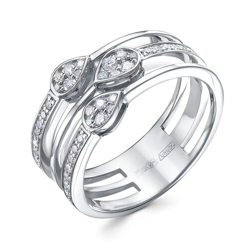 Кольцо с бриллиантами из белого золота 585 пробы