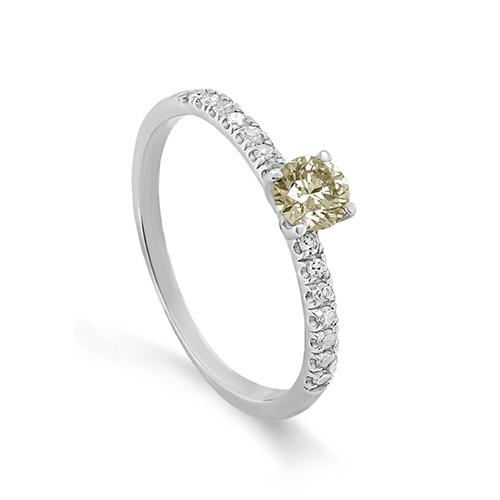 Кольцо с бриллиантами из белого золота 585 пробы