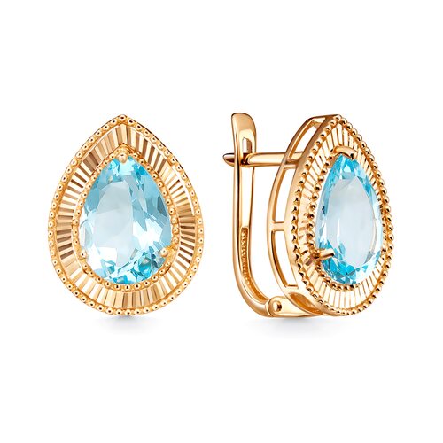 Серьги с топазами из золота 585 пробы