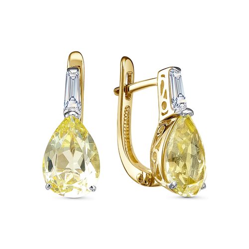 Серьги с фианитами из золота 585 пробы