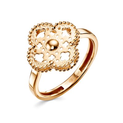 Кольцо "Клевер" из золота 585 пробы