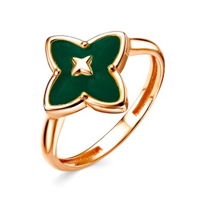 Кольцо с малахитом из золота 585 пробы