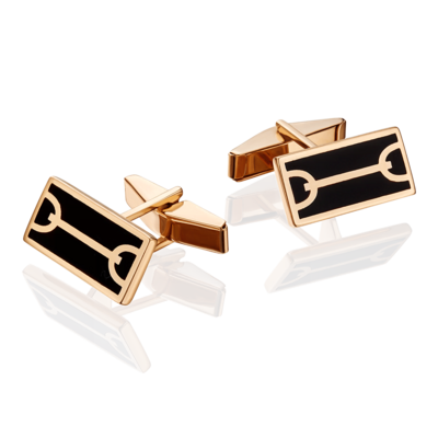 Запонки с эмалью из золота 585 пробы