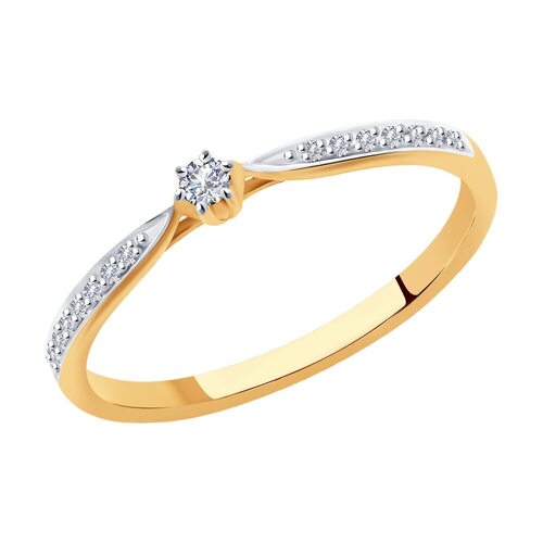 Кольцо с бриллиантами из золота 585 пробы