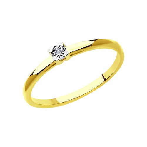 Кольцо с бриллиантом из желтого золота 585 пробы