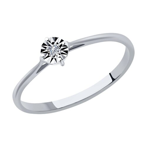 Кольцо с бриллиантом из белого золота 585 пробы