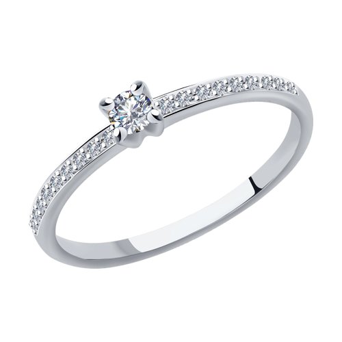 Кольцо с бриллиантами из белого золота 585 пробы