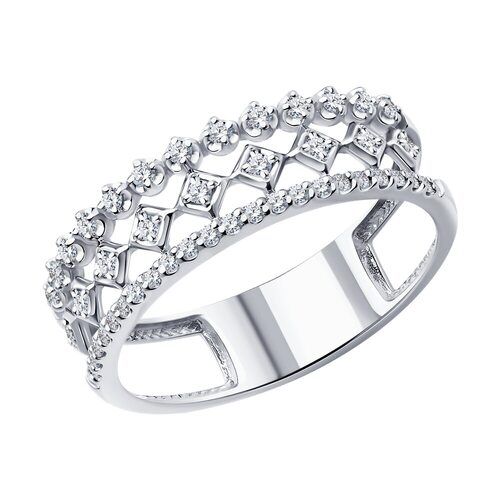 Кольцо с бриллиантами из белого золота 585 пробы