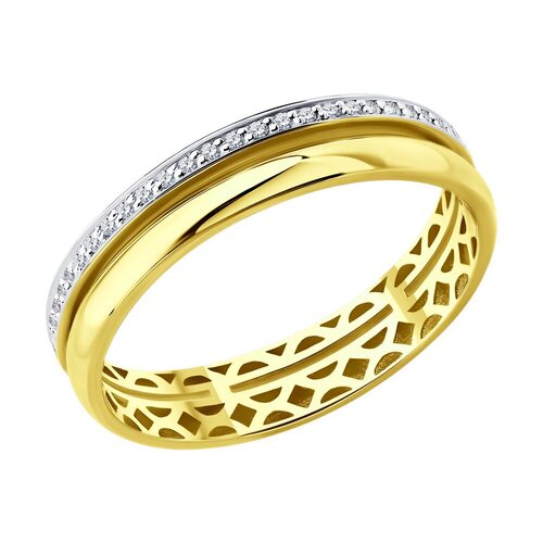 Кольцо с бриллиантами из желтого золота 585 пробы