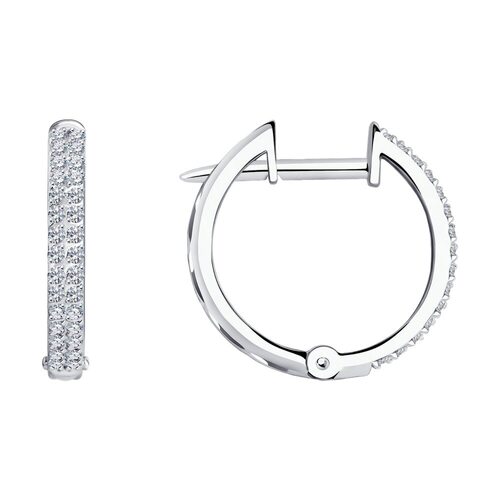 Серьги с бриллиантами из белого золота 585 пробы