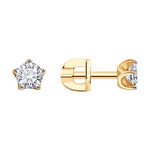 Серьги с бриллиантами из золота 585 пробы