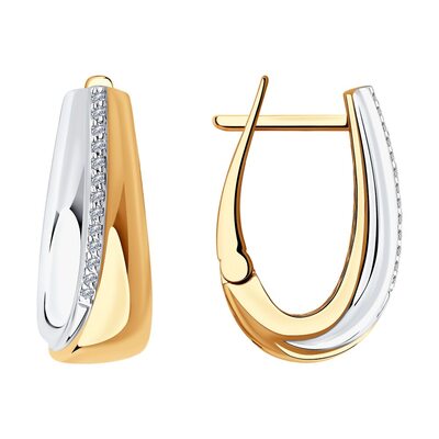 Серьги с бриллиантами из золота 585 пробы